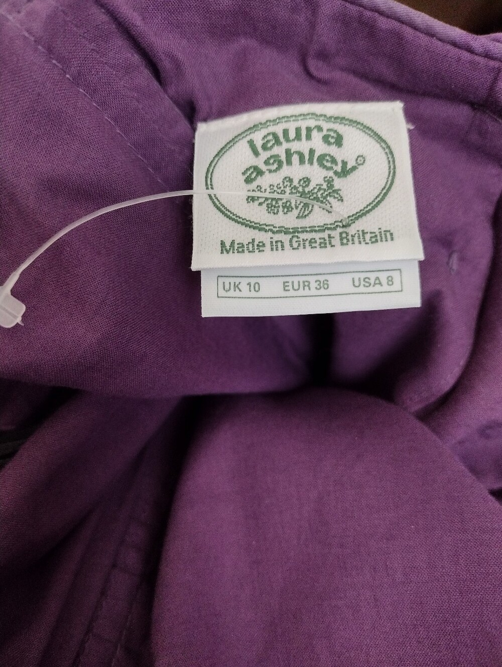 Vintage Laura Ashley Purple Floral Brocade Tea Length Dress Made in UK - Picture 8 of 8